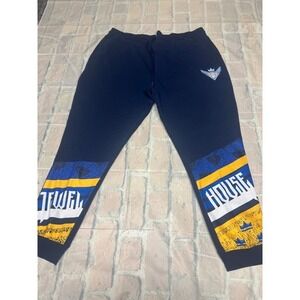 Men's Blue Jogger Sweatpants Graphic Print Royal‎ House Wings Logo Size XL